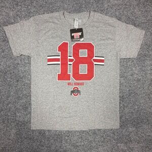 BreakingT Ohio State Buckeyes Will Howard 18 Youth T-Shirt Gray Medium‎ NWT